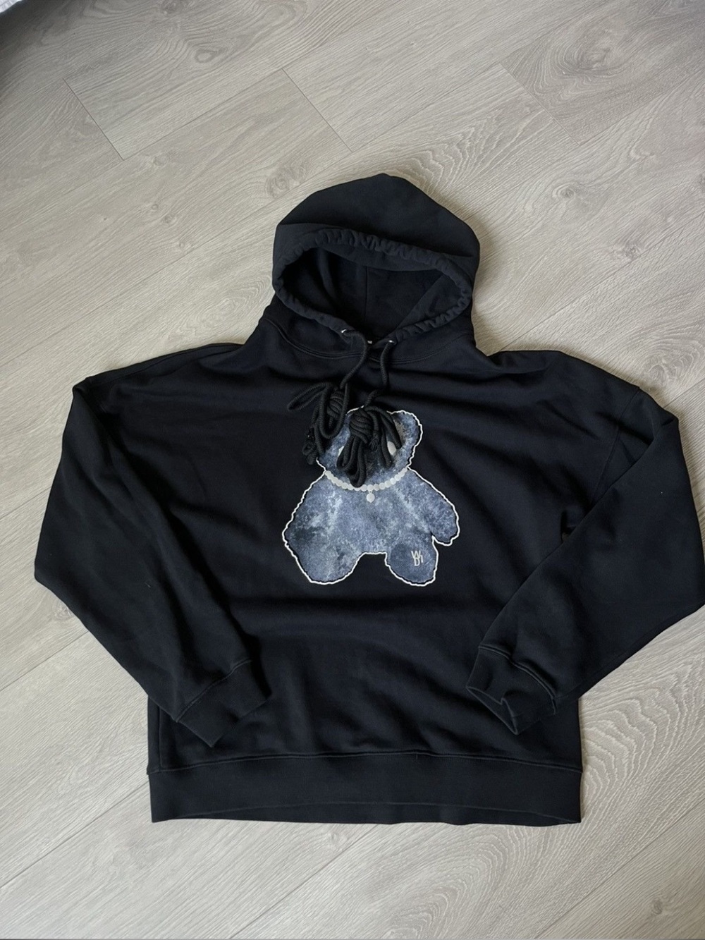 We11done Pearl Necklace Teddy Hoodie